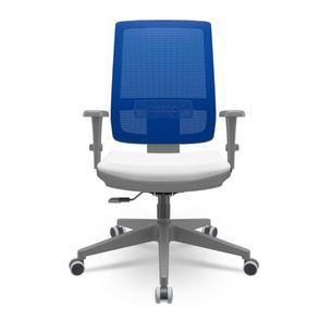 Cadeira Brizza Diretor Grafite Tela Azul Assento Aero Branco Base RelaxPlax Piramidal - 66326