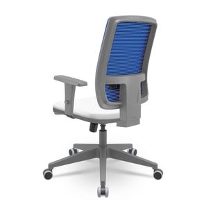 Cadeira Brizza Diretor Grafite Tela Azul Assento Aero Branco Base RelaxPlax Piramidal - 66326