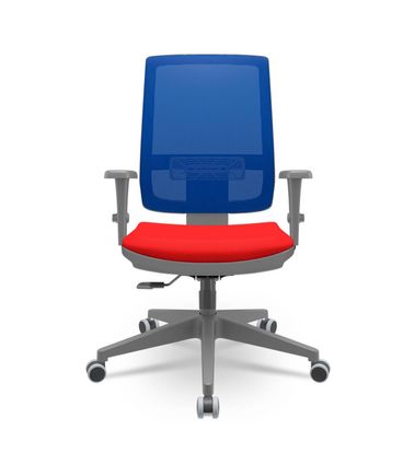Cadeira Brizza Diretor Grafite Tela Azul Assento Aero Vermelho Base RelaxPlax Piramidal - 66329