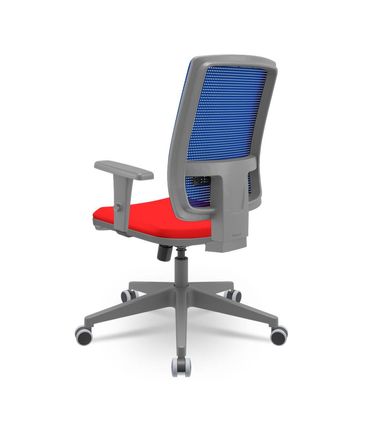 Cadeira Brizza Diretor Grafite Tela Azul Assento Aero Vermelho Base RelaxPlax Piramidal - 66329