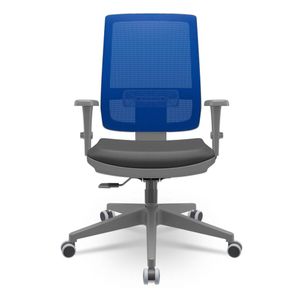 Cadeira Brizza Diretor Grafite Tela Azul Assento Vinil Preto Base RelaxPlax Piramidal - 66335