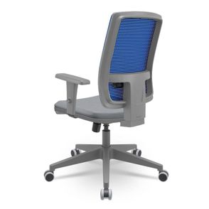 Cadeira Brizza Diretor Grafite Tela Azul Assento Vinil Cinza Base RelaxPlax Piramidal - 66338