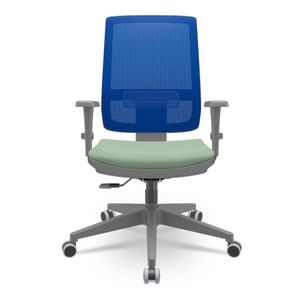 Cadeira Brizza Diretor Grafite Tela Azul Assento Vinil Verde Base RelaxPlax Piramidal - 66341