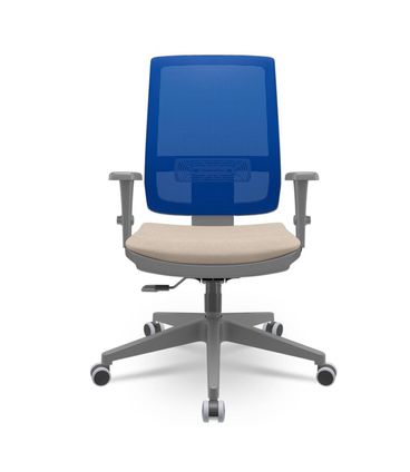 Cadeira Brizza Diretor Grafite Tela Azul Assento Poliester Fendi Base RelaxPlax Piramidal - 66344