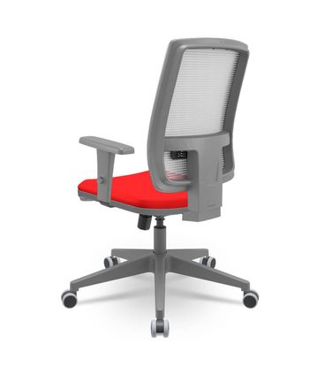 Cadeira Brizza Diretor Grafite Tela Branca Assento Aero Vermelho Base RelaxPlax Piramidal - 66367