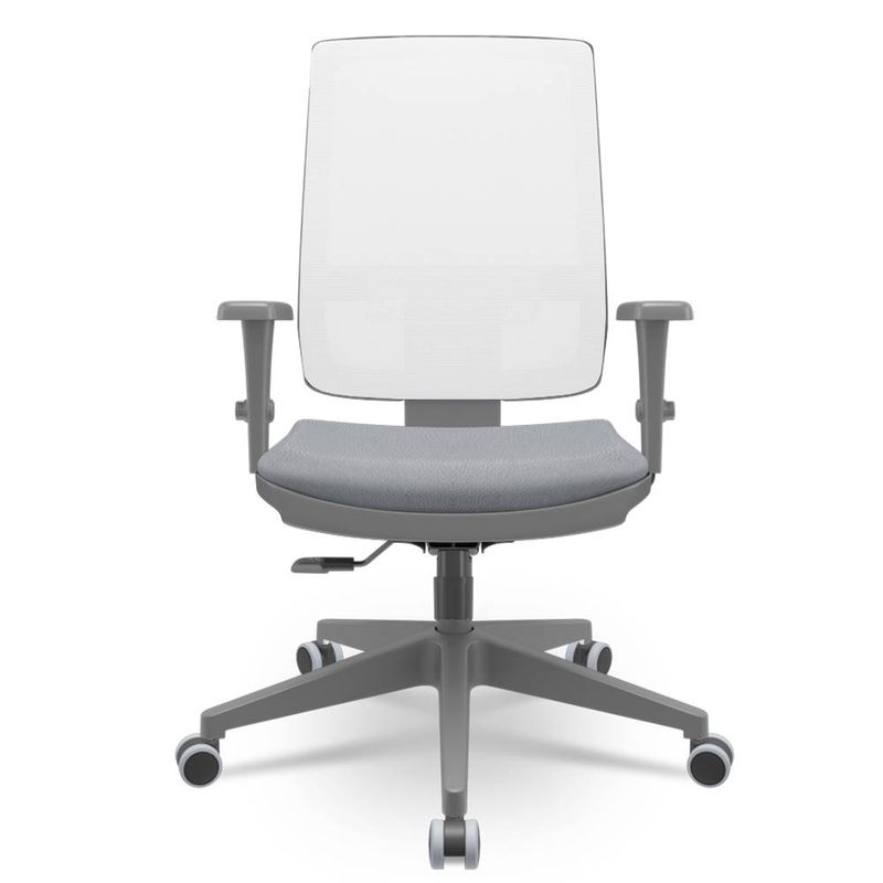 CadeiraBrizzaDiretorGrafiteTelaBrancaAssentoVinilCinzaBaseRelaxPlaxPiramidal66373