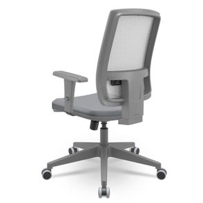 Cadeira Brizza Diretor Grafite Tela Branca Assento Vinil Cinza Base RelaxPlax Piramidal - 66373