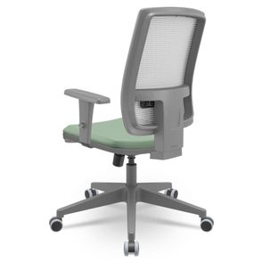 Cadeira Brizza Diretor Grafite Tela Branca Assento Vinil Verde Base RelaxPlax Piramidal - 66375