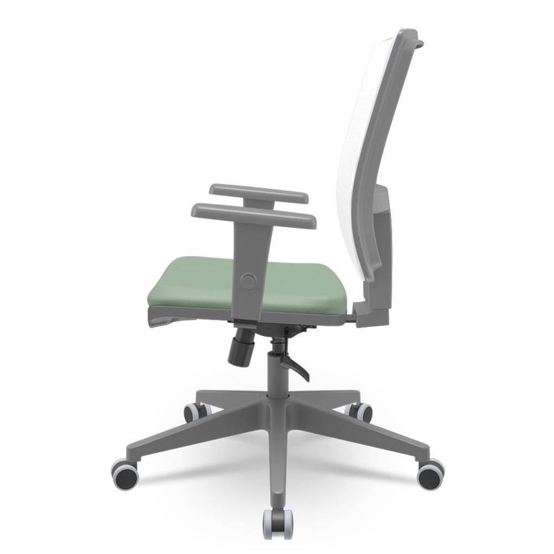 CadeiraBrizzaDiretorGrafiteTelaBrancaAssentoVinilVerdeBaseRelaxPlaxPiramidal66375