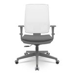 CadeiraBrizzaDiretorGrafiteTelaBrancaAssentoPoliesterCinzaBaseRelaxPlaxPiramidal66378