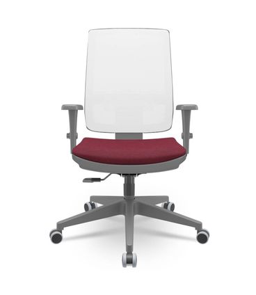 Cadeira Brizza Diretor Grafite Tela Branca Assento Poliester Vinho Base RelaxPlax Piramidal - 66380