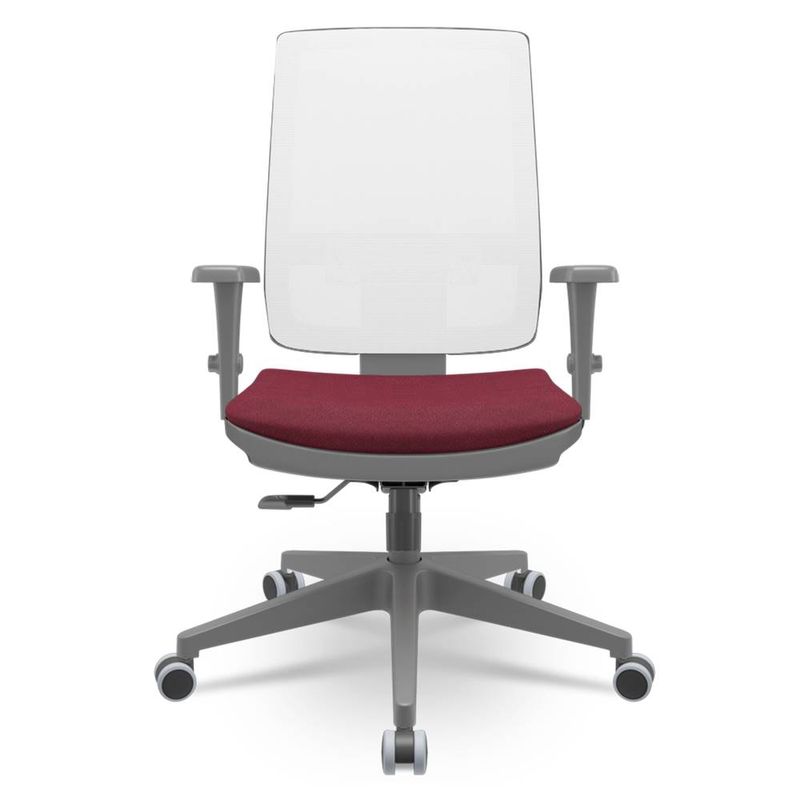 CadeiraBrizzaDiretorGrafiteTelaBrancaAssentoPoliesterVinhoBaseRelaxPlaxPiramidal66380