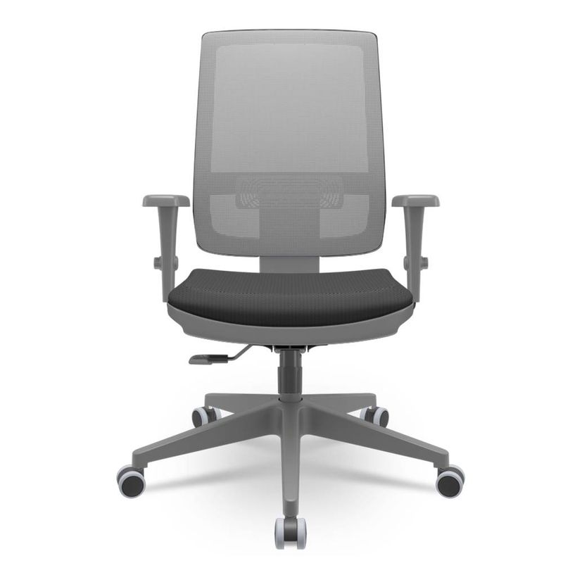 CadeiraBrizzaDiretorGrafiteTelaCinzaAssentoAeroPretoBaseRelaxPlaxPiramidal66388