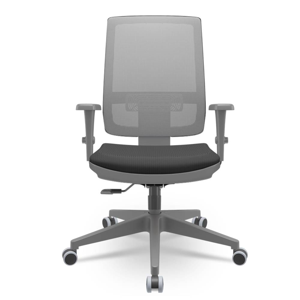 Cadeira Brizza Diretor Grafite Tela Cinza Assento Aero Preto Base RelaxPlax Piramidal - 66388