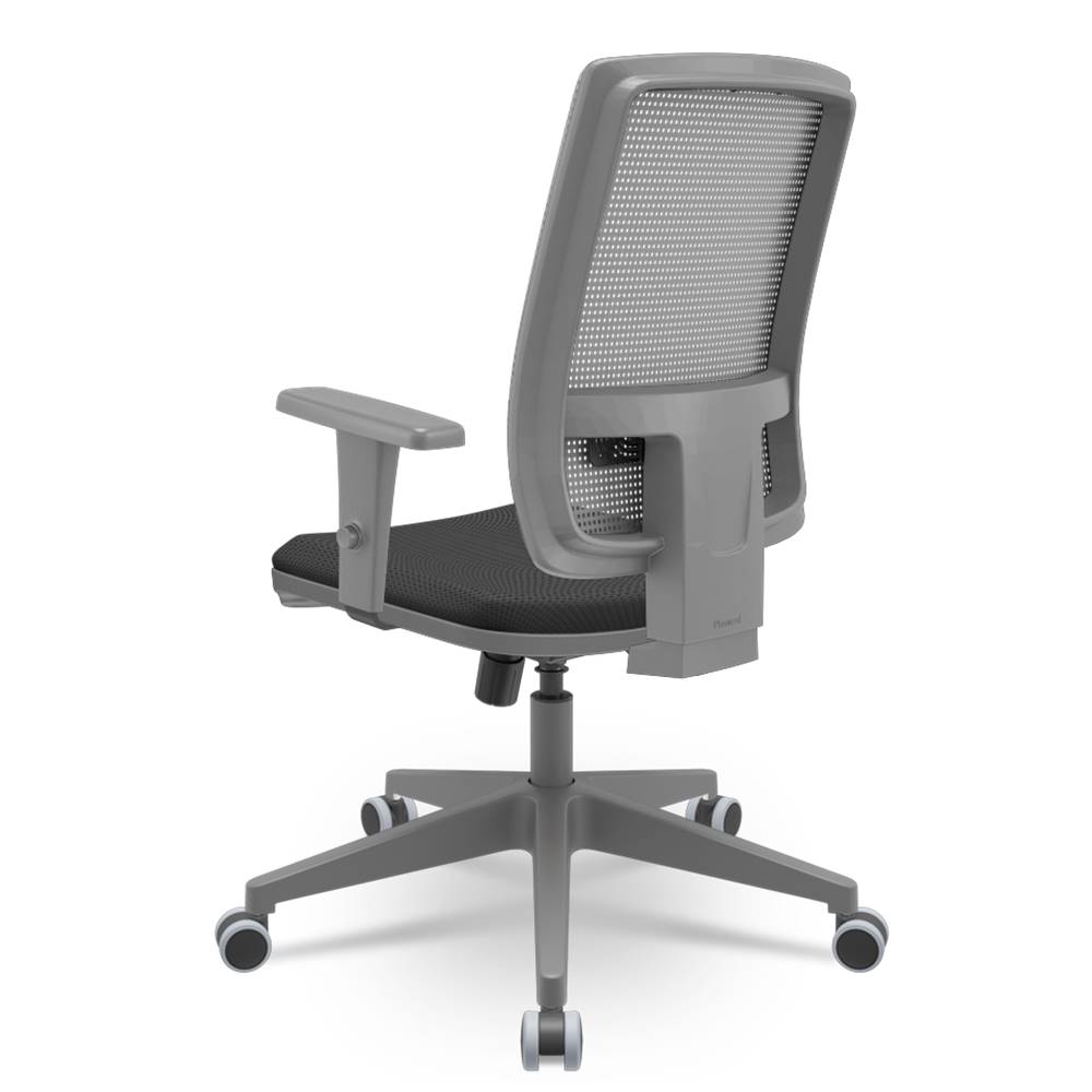 Cadeira Brizza Diretor Grafite Tela Cinza Assento Aero Preto Base RelaxPlax Piramidal - 66388