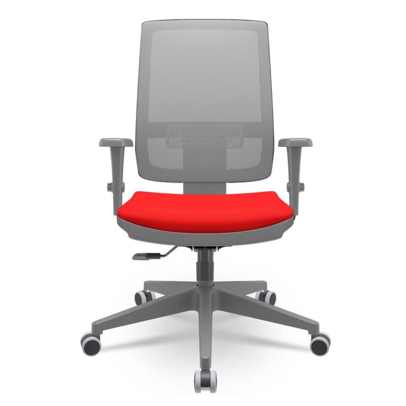 CadeiraBrizzaDiretorGrafiteTelaCinzaAssentoAeroVermelhoBaseRelaxPlaxPiramidal66391
