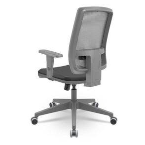 Cadeira Brizza Diretor Grafite Tela Cinza Assento Vinil Preto Base RelaxPlax Piramidal - 66396