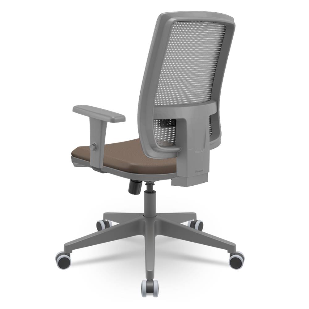 Cadeira-Brizza-Diretor-Grafite-Tela-Cinza-Assento-Vinil-Marrom-Base-RelaxPlax-Piramidal---66397