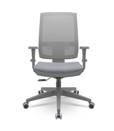 Cadeira Brizza Diretor Grafite Tela Cinza Assento Vinil Cinza Base RelaxPlax Piramidal - 66398