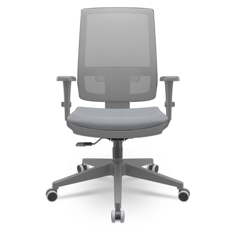 CadeiraBrizzaDiretorGrafiteTelaCinzaAssentoVinilCinzaBaseRelaxPlaxPiramidal66398