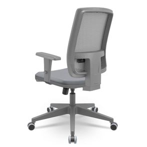 Cadeira Brizza Diretor Grafite Tela Cinza Assento Vinil Cinza Base RelaxPlax Piramidal - 66398