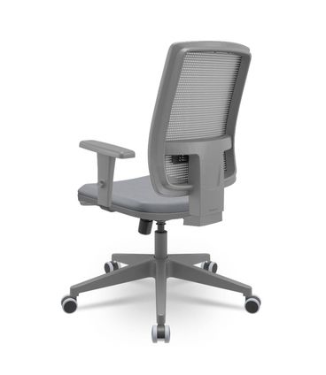 Cadeira Brizza Diretor Grafite Tela Cinza Assento Vinil Cinza Base RelaxPlax Piramidal - 66398