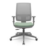 CadeiraBrizzaDiretorGrafiteTelaCinzaAssentoVinilVerdeBaseRelaxPlaxPiramidal66400