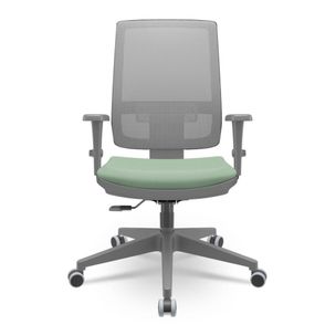 Cadeira Brizza Diretor Grafite Tela Cinza Assento Vinil Verde Base RelaxPlax Piramidal - 66400