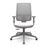 CadeiraBrizzaDiretorGrafiteTelaCinzaAssentoVinilBrancoBaseRelaxPlaxPiramidal66401