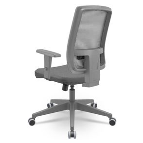 Cadeira Brizza Diretor Grafite Tela Cinza Assento Poliester Cinza Base RelaxPlax Piramidal - 66403
