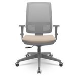 CadeiraBrizzaDiretorGrafiteTelaCinzaAssentoPoliesterFendiBaseRelaxPlaxPiramidal66405