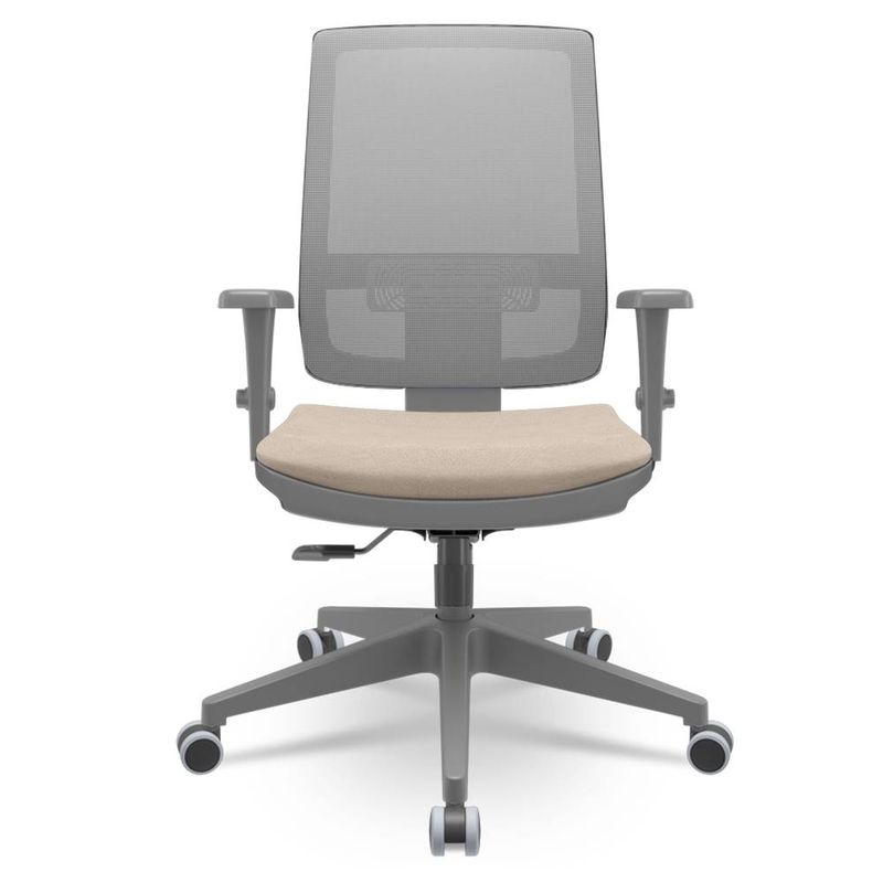 CadeiraBrizzaDiretorGrafiteTelaCinzaAssentoPoliesterFendiBaseRelaxPlaxPiramidal66405