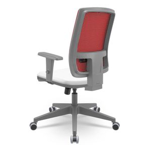 Cadeira Brizza Diretor Grafite Tela Vermelha Assento Aero Branco Base RelaxPlax Piramidal - 66408