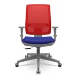 CadeiraBrizzaDiretorGrafiteTelaVermelhaAssentoAeroAzulBaseRelaxPlaxPiramidal66409