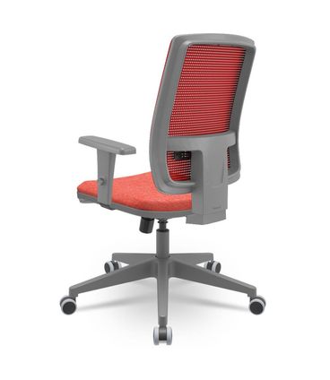 Cadeira Brizza Diretor Grafite Tela Vermelha Assento Concept Rosê Base RelaxPlax Piramidal - 66412