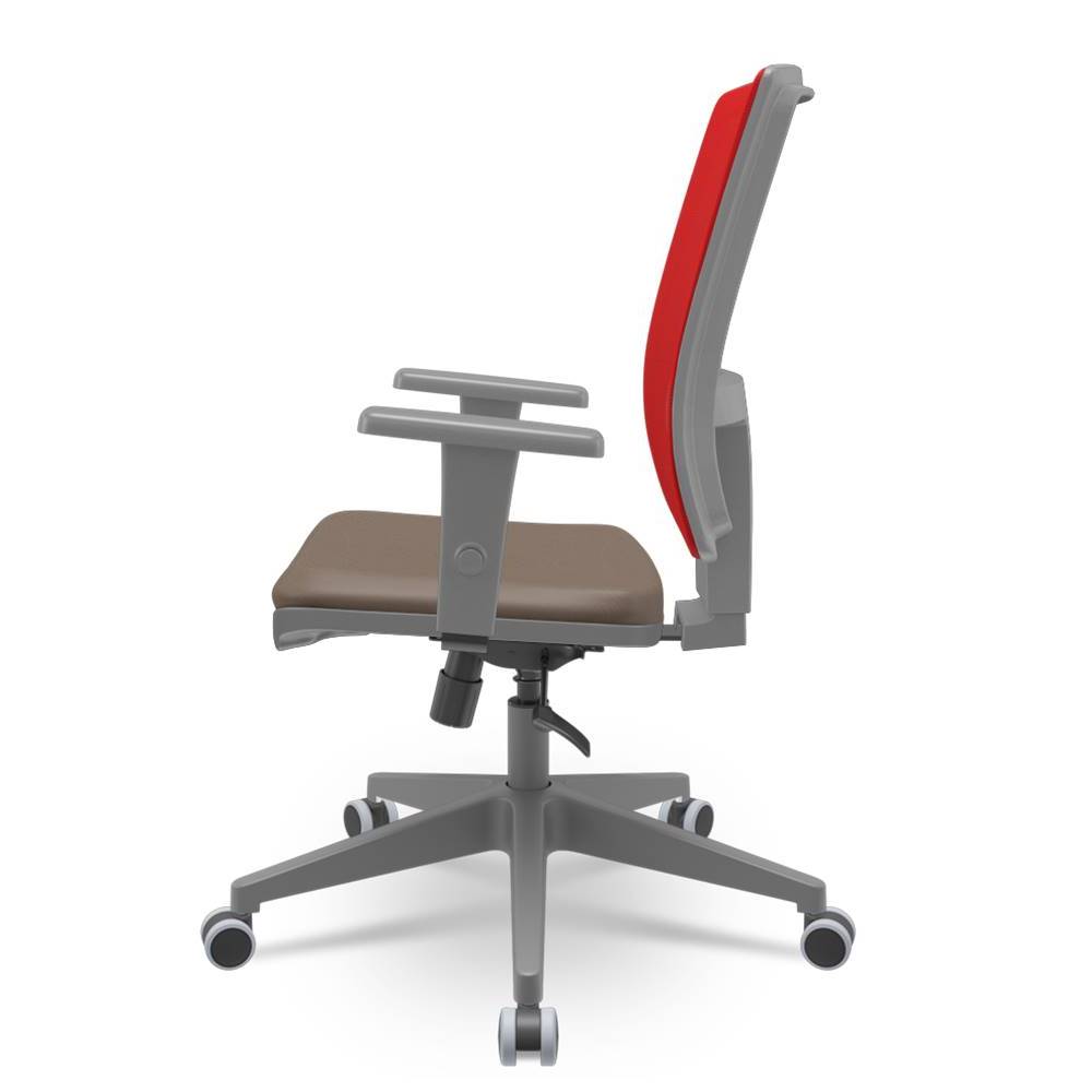 Cadeira-Brizza-Diretor-Grafite-Tela-Vermelha-Assento-Vinil-Marrom-Base-RelaxPlax-Piramidal---66417