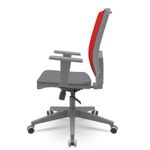 CadeiraBrizzaDiretorGrafiteTelaVermelhaAssentoPoliesterCinzaBaseRelaxPlaxPiramidal66421