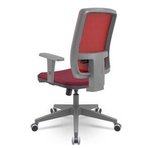 Cadeira Brizza Diretor Grafite Tela Vermelha Assento Poliester Vinho Base RelaxPlax Piramidal - 66423