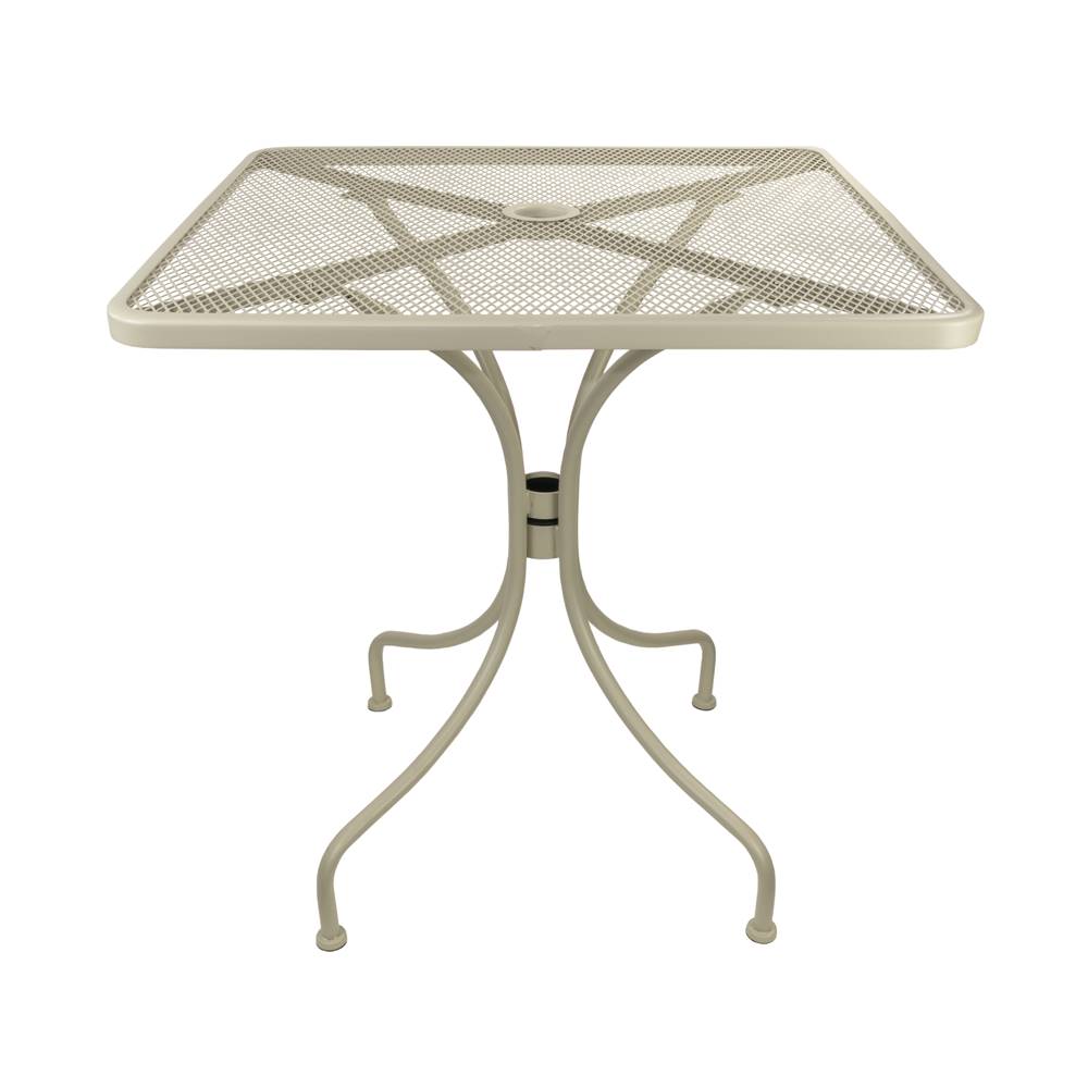 mesa luma quadrada em ferro com pintura epoxi cor fendi