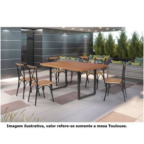 Mesa de Jantar Toulouse Base Aço Tampo Madeira Castanho 120cm - 58522