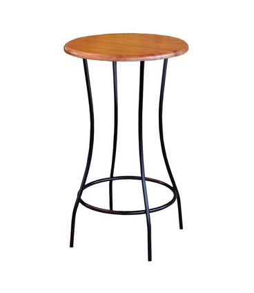 Mesa Bistro Toutouse Base Aço Tampo Madeira Castanho 105cm - 55322