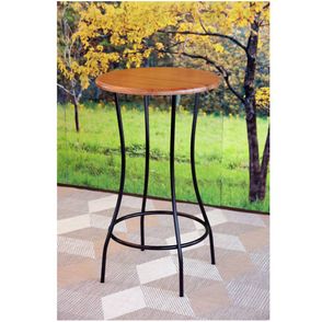 Mesa Bistro Toutouse Base Aço Tampo Madeira Castanho 105cm - 55322