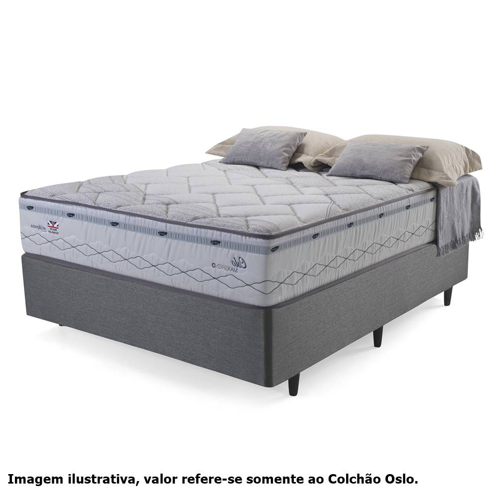 colchão oslo maxpring casal 138x188cm foto ambientada com base