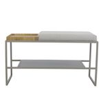 BancoDuetscomSapateiraTramaPerolaeLouroFreijocomBaseChampagne80cm