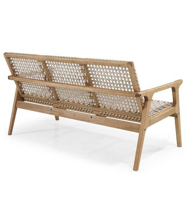 Sofa Trama 3 Lugares Stain Jatoba com Corda Areia 155cm - 67233