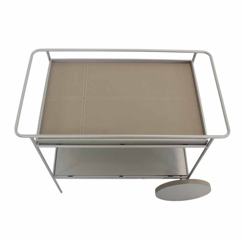 CarrinhoBarOttoChampagnereRecouroFendicomBaseChampagner92cm