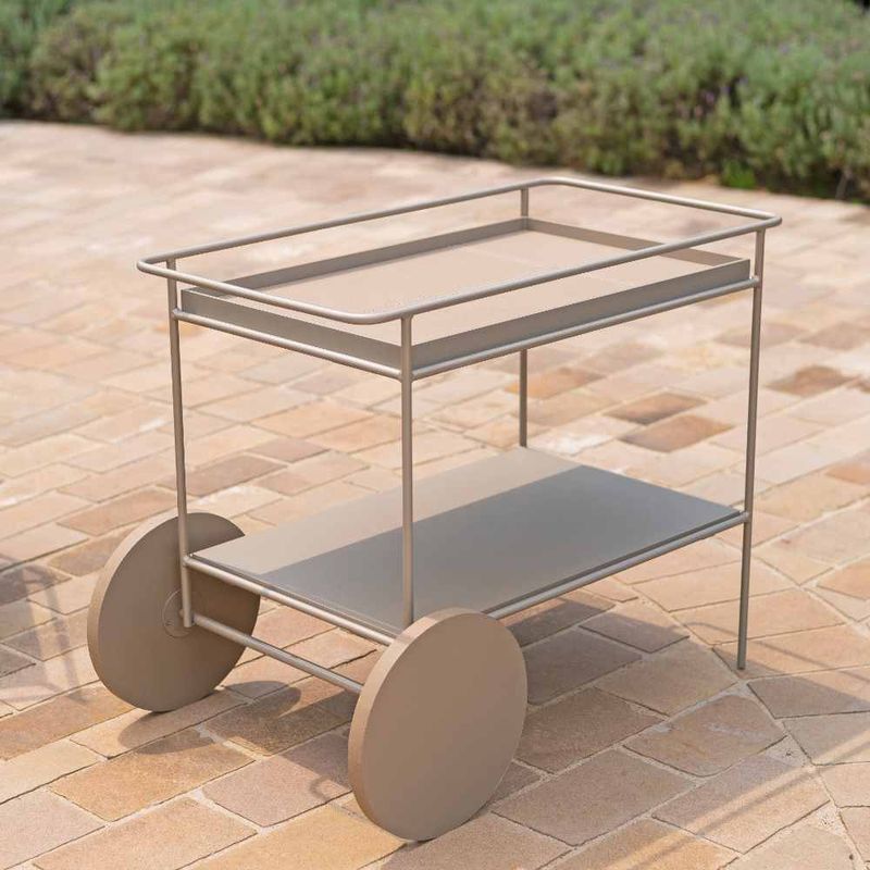 CarrinhoBarOttoChampagnereRecouroFendicomBaseChampagner92cm