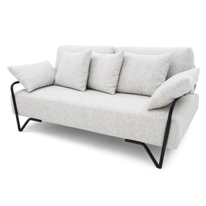 Sofa Lubeck 2 Lugares cor Cinza com Pés Pretos 180 cm - 67290