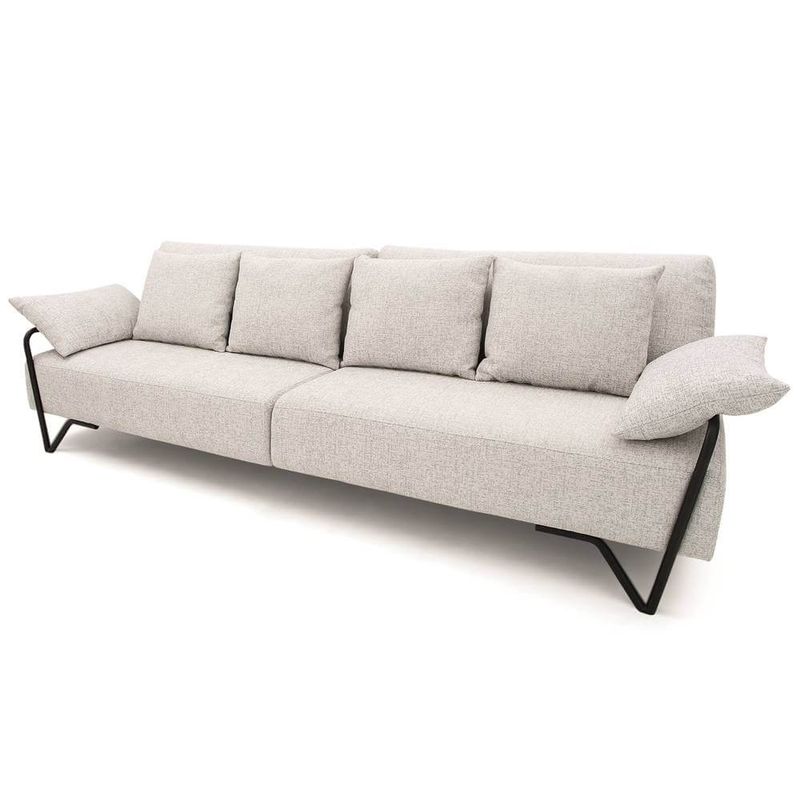 SofaLubeck4LugarescorCinzacomPesPretos260cm67298