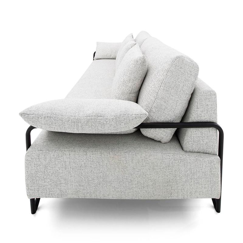 SofaLubeck4LugarescorCinzacomPesPretos260cm67298